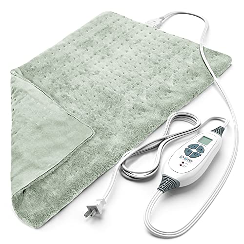 Pure Enrichment PureRelief XL Heating Pad - 12' x 24' Electric Heating Pad for Back Pain & Cramps, 6 Heat Settings, FSA/HSA Eligible, Soft Machine Wash Fabric, Auto-Off & Moist Heat (Zen Green)