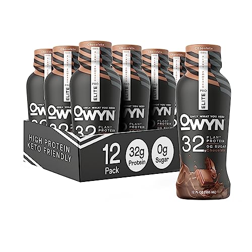 OWYN Pro Elite – High Protein (35g), Zero Sugar, Keto, Vegan Protein Shake | Chocolate, 12 Fl Oz (Pack of 12) | Dairy-Free, Gluten-Free, Soy-Free, Low Carb, Workout Recovery