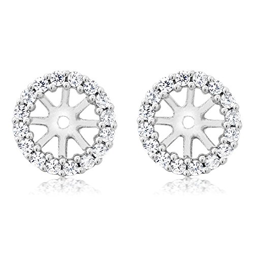 Gem Stone King 925 Sterling Silver Women's Earring Jackets for 7.00MM Round Shape Studs