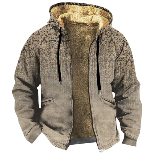 Mens Coats Winter Sueteres Para Hombre Para El Frio Mens Long Jacket Men's Flannel Jacket Sherpa Jacket Men Fleece Pullover Men Winter Coats Jackets for Men Mens Western Wear（6-Brown,3X-Large）