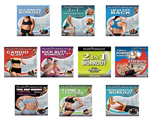 Pilates Power Gym 'Extreme' 10 DVD Celebrity Trainer Set Featuring Kristin McGee, Steve Maresca, Marlo Fisken and More