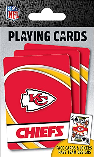 MasterPieces Family Games - NFL Kansas City Chiefs Playing Cards - Officially Licensed Playing Card Deck for Adults, Kids, and Family