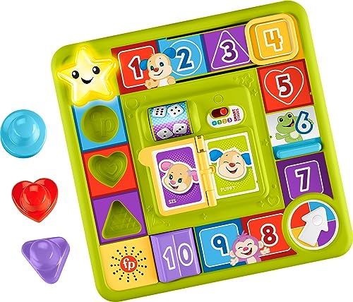 Fisher-Price Laugh & Learn Baby & Toddler Toy Puppy’s Game Activity Board with Smart Stages Learning Content for Ages 9+ Months