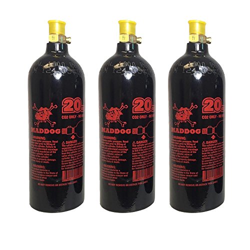 Maddog 20 Oz Refillable Aluminum CO2 Paintball Tank - 3 Pack