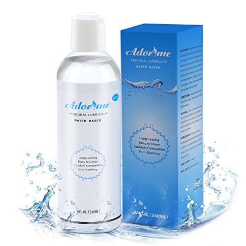 Water-Based Condom-Compatible Sex Lubricant, Adorime Long-Lasting Personal Anal Lube for Women Vagina Dryness Men Adult Toys 8 oz
