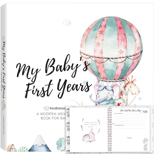 First 5 Years Baby Memory Book Girl, Boy - 90 Pages Hardcover First Year Baby Book Keepsake, Baby Milestone Book for New Parents, Baby Scrapbook, Baby Album and Memory Book Journal (Adventureland)