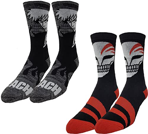 Ripple Junction Bleach Adult Anime Crew Sock 2 Pack Ichigo and Hollow Mask Officially Licensed