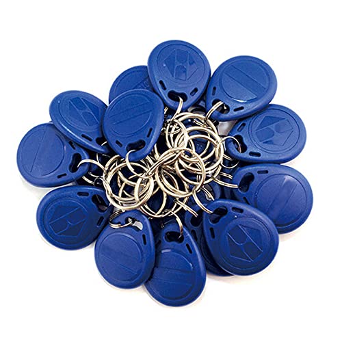 MINDRFID 50 PCS RFID Key Fob 13.56MHz F08 Proximity IC Card Token Key Tags for Access Control Smart Door Locks, UID Read Only