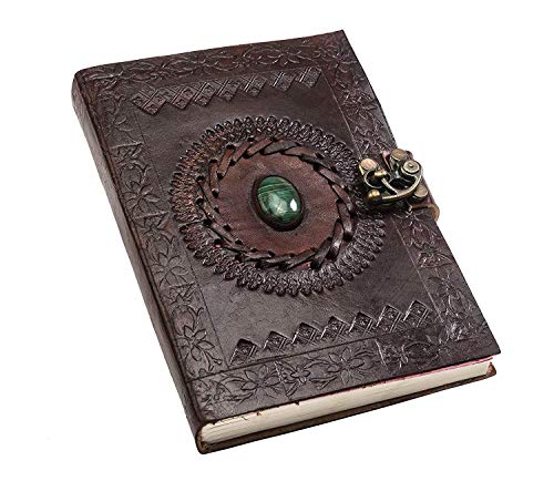Mangalmurti handicrafts Writing Notebook - Antique Handmade Leather Bound Daily Notepad for Men & Women Unlined Paper Medium 7 x 5 Inches, Best Gift for Art Sketchbook,Travel Diary (Brown)