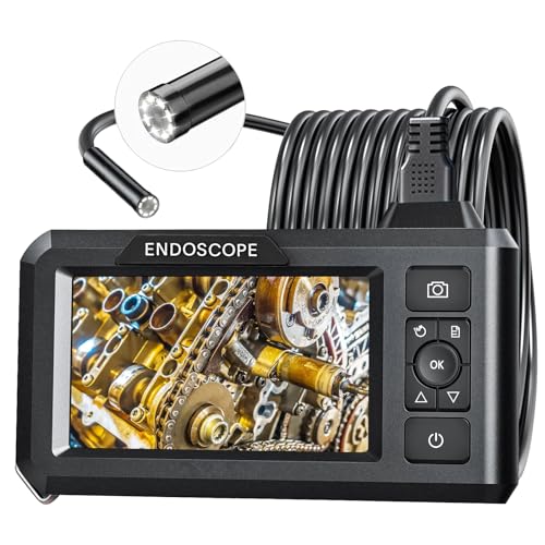 Endoscope Camera with Light Borescope 2K HD Digital Inspection Camera 32GB Card 8 LED Lights 16.5FT Snake Camera Helpful Tool for Pipes and Hard-to-Reach Areas