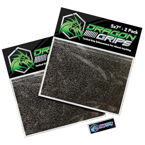 Dragon Grips Grip Tape Cell Phone Grip Stickers Mouse Grip Tape. Black 5'x7' Multi Purpose Rubberized Grip Stickers. Rubber Grip Adhesive Strips for Phone, Laptop, iPad, iPhone, Tablets & Gaming 2 Pk