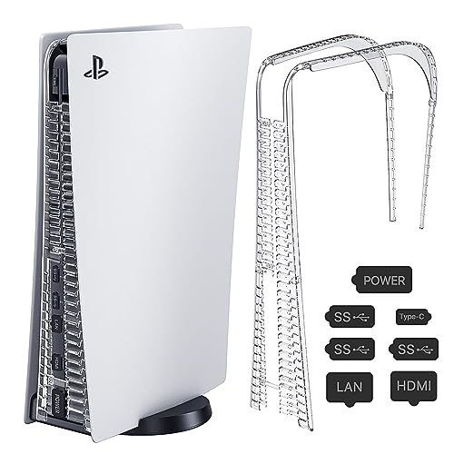 TNP Dust Cover for PS5 Console - Protective Jack Stopper Dust Proof Kit, Guard Against Dust & Scratches - Dust Plug Accessories for PS5 Console