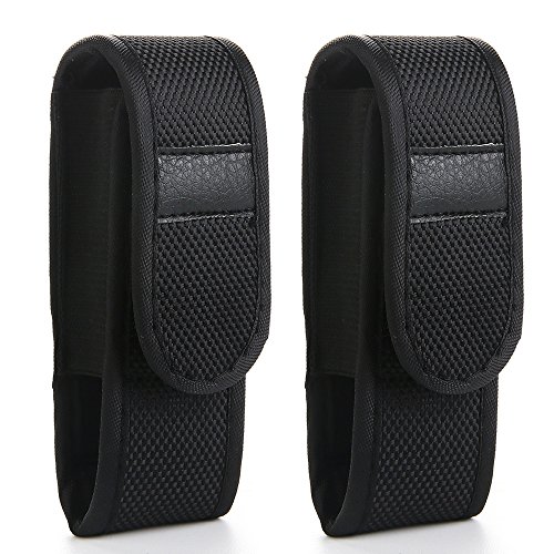 2Pcs Flashlight Pouch Holster for 3'-4' Mini Flashlight (Black)