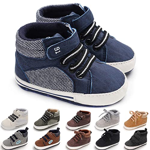 CENCIRILY Baby Boys Girls High Top Sneakers Soft Soles Anti Skid Infant Ankle Shoes Toddler Prewalker First Walking Crib Shoes