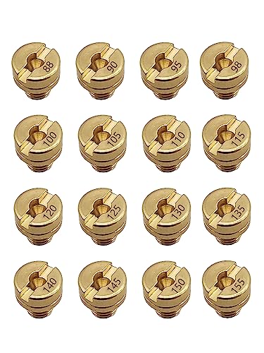 16pcs Carburetor Jet Kit Main Jets for Mikuni VM22 VM24 VM26 125cc 150cc 200cc 250cc for Mini Bike Dirt Bike Pit Bike ATV 88 90 95 98 100 105 110 115 120 125 130 135 140 145 150 155