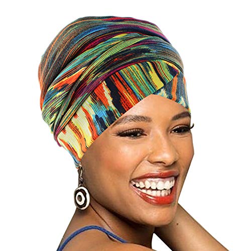 Easy Wearing African Head Wrap,Long Scarf Turban Shawl Hair Bohemian Headwrap…