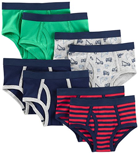 Simple Joys by Carter's Boys' Underwear, Pack of 8, Multicolor/Stripe/Trucks, 4-5