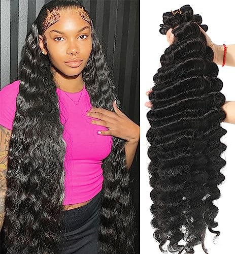 Brazilian Loose Deep Wave Bundles 9A Human Hair Bundles Loose Deep Wave 22 24 26 Brazilian Hair Bundles 100% Unprocessed Virgin Weave Hair Human Bundles