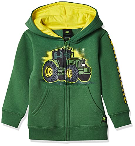 John Deere baby boys Fleece Zip Hoody Hooded Sweatshirt, Green, 4T US