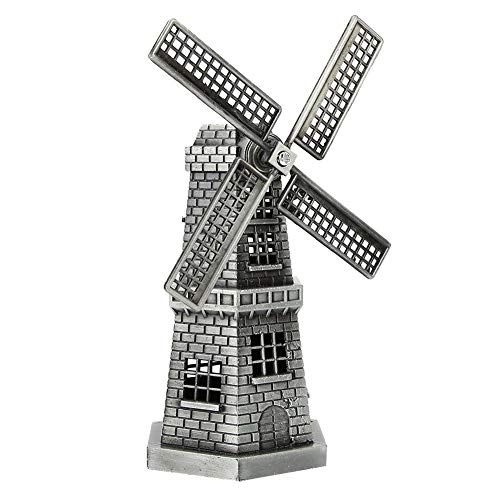 Hztyyier Metal Ornament Figurine, Dutch Windmill Statue Hand Soldering Home Decor Cast Art Crafts Gifts