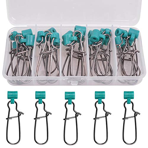 Heavy Duty Sinker Slides Duo Lock Snaps 25pcs/Box High-Strength Fishing Line Sinker Slider Swivel Snap Tackle Box Kit -Test: 220LB