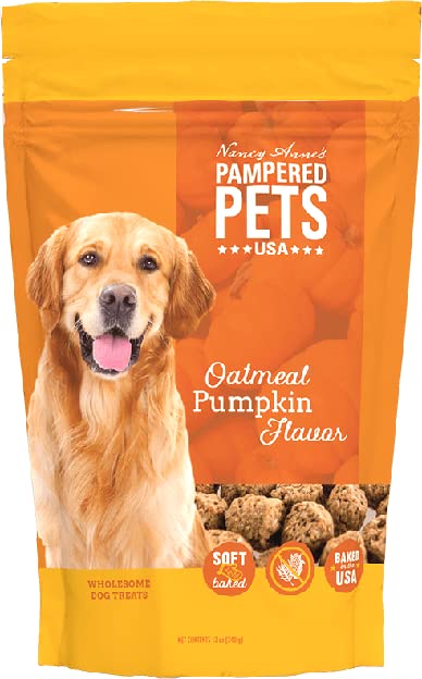 Pampered Pets USA Oatmeal & Pumpkin Dog Treats, 4 lbs - Made in USA - Oven-Baked, Soft, and Delicious - No Wheat or Corn