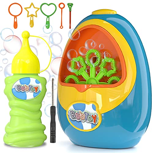 BubToy Bubble Machine for Kids - Automatic Bubble Blower 5000+ Bubbles Per Minute, High Output Bubble Maker Toys Bubbles for Toddlers, Christmas Birthday Gifts for 3 4 5 6 7 8 Years Old Boys Girls