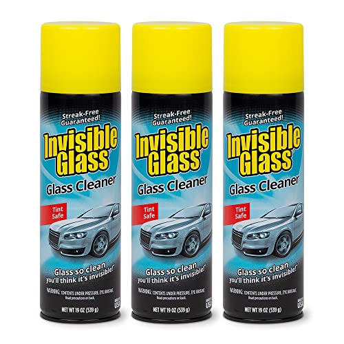 Invisible Glass 91164-3PK 19-Ounce Premium Glass Cleaner for Auto and Home for a Streak-Free Shine, Deep Cleaning Foam, Safe for Tinted and Non-Tinted Windows, Ammonia Free, Pack of 3
