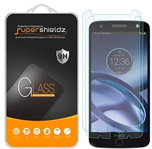 Supershieldz (2 Pack) Designed for Motorola Moto Z and Moto Z Droid Tempered Glass Screen Protector, Anti Scratch, Bubble Free