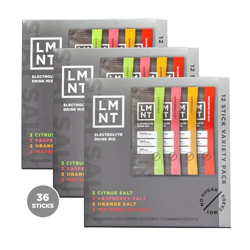 LMNT Zero-Sugar Electrolytes - Variety Pack Bundle - Hydration Powder Packets | No Dodgy Ingredients | Keto & Paleo Friendly | 36 Sticks