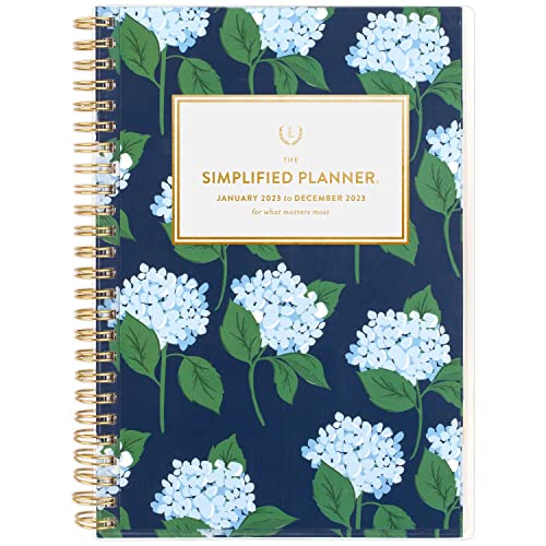 AT-A-GLANCE 2023 Weekly & Monthly Planner, Simplified by Emily Ley, 5-1/2' x 8-1/2', Small, Customizable, Monthly Tabs, Pocket, Carolina Dogwood (EL91-201)