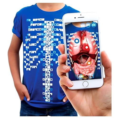Curiscope Virtuali-Tee Augmented Reality T-Shirt for Kids Unisex Educational Anatomy Perfect Fun Learning Gifts for Children Blue