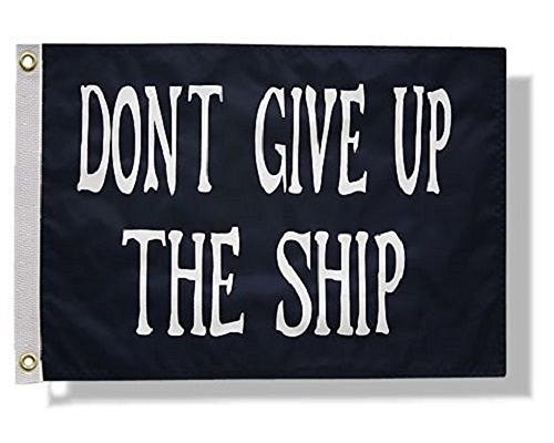 12x18 Commodore Perry Don't Give Up the Ship Boat Double Sided print Nylon Flag House Banner Double Stitched Fade Resistant Premium Quality