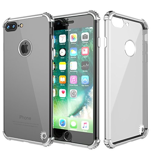 iPhone 8 Plus Case, Punkcase [Blaze Series] Protective Cover W/PunkShield Screen Protector [Shockproof] [Slim Fit] for Apple iPhone 7/8/6/6s Plus [Silver]