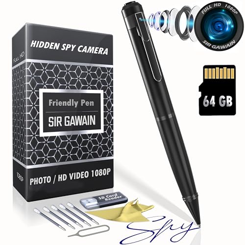 SIRGAWAIN Mini Body Camera Pen 1080p & 64GB Micro SD - [Upgraded 2024] Premium Small Body Cam with HD Video or Picture Taking - Body Worn Camcorder, for Personal Civilians, Police Law Enforcement
