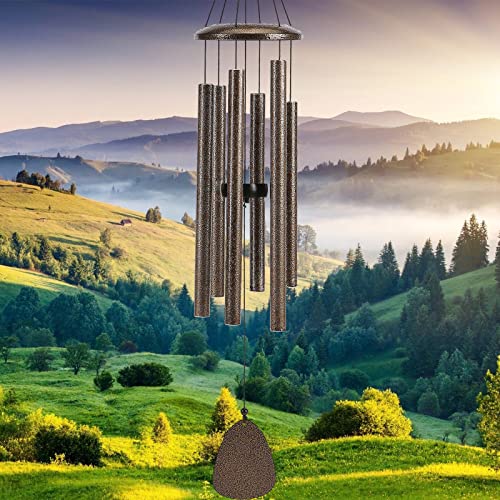 FSVGYY Wind-Chimes-Outdoor-Deep-Tone, Large Soothing Melodic Tones Windchimes, Wind Chimes for Outside, Memorial Wind Chimes Best Gift for Mom Women Grandma Neighbors(32' Brown Coated Aluminum)
