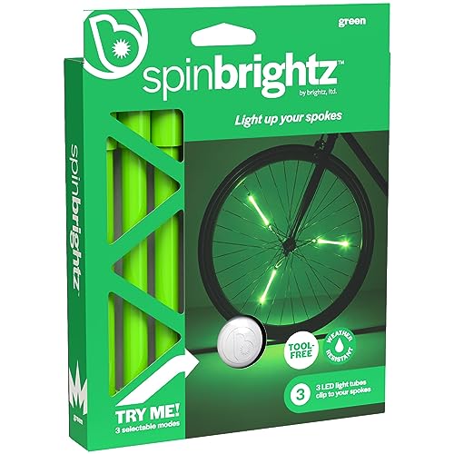 Brightz SpinBrightz Bike Spoke Lights Bike Wheel Lights Bike Spoke Decorations Bike Tire Lights Bicycle Wheel Lights Burning Man Bike Lights Bike Accessories Bike Lights for Riding at Night, Green