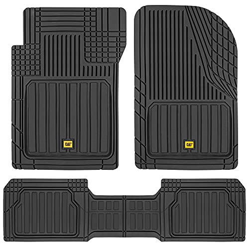 Cat ToughLiner Rubber Car Floor Mats for Auto Truck SUV & Van, Full Custom Trim to Fit Liners, Advanced Performance Heavy Duty Odorless Car Mats, All Weather Protection, Black