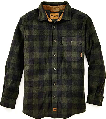 Venado Mens Plaid Shirts for Men - Heavyweight Buffalo Plaid Fleece Shirt - Soft (Plaid Woodland, XXX-Large)