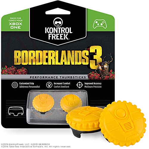 KontrolFreek Borderlands 3 Claptrap Performance Thumbsticks for Xbox One and Xbox Series X | 2 Mid-Rise Convex Thumbsticks | Yellow