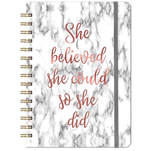 Ruled Notebook/Journal - Lined Journal with Premium Thick Paper, 8.5' X 6.4', College Ruled Spiral Notebook/Journal, Banded with Waterproof Hardcover, Exquisite Inner Pocket for School, Office & Home