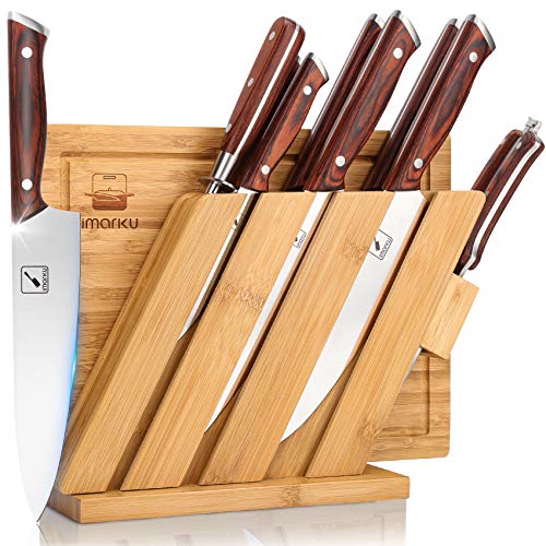 imarku Knife Set, Kitchen Knife Set for Kitchen with Block, 10 Piece Knife and Cutting Board Set with Block, Japanese Chef Knife Set Professional Knives Set for Kitchen
