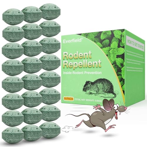 Mouse Rodent Repellent, 24Pcs Peppermint Oil Moth Balls for Rats Mice Deterrent, Safety for Humans & Pets, Pest Control Pouches for Roaches, Ant, Bugs, Spiders, Rats, Insect Defense for House