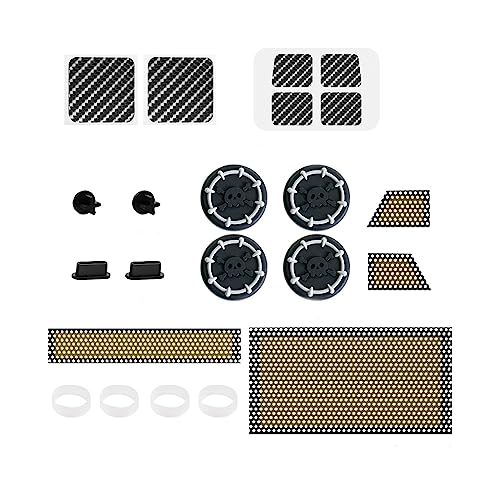 Aoyygg Protective Dust Cover Kit Skin Accessories for Steam Deck,Host Protections Set Dust Plugs with Button Trackpad Stickers Silicone Rocker Cap Gaming Accessory for Steam Deck (grey logo)