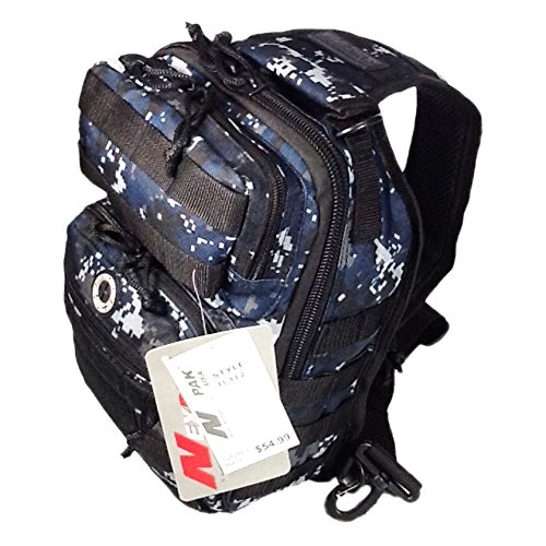 Nexpak 12' 800cu. in. Tactical Sling Shoulder Hiking Backpack TL312 DMBK DIGITAL CAMOUFLAGE Navy Blue