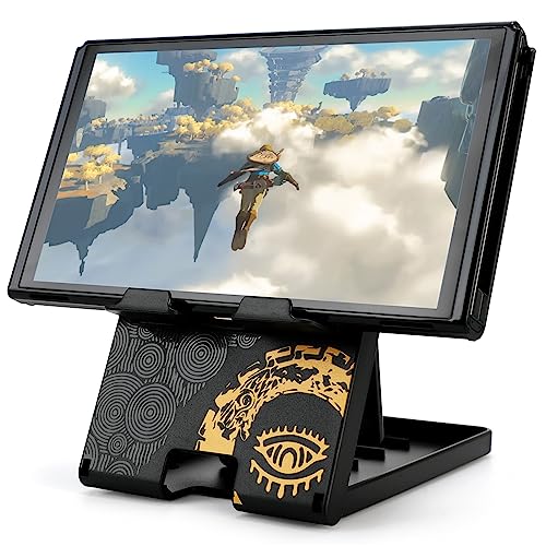 Tscope Cute Switch Stand for Nintendo, for Zelda Tears of The Kingdom Switch Lite Holder Bracket, Adjustable Foldable Portable Compact Playstand for Switch OLED