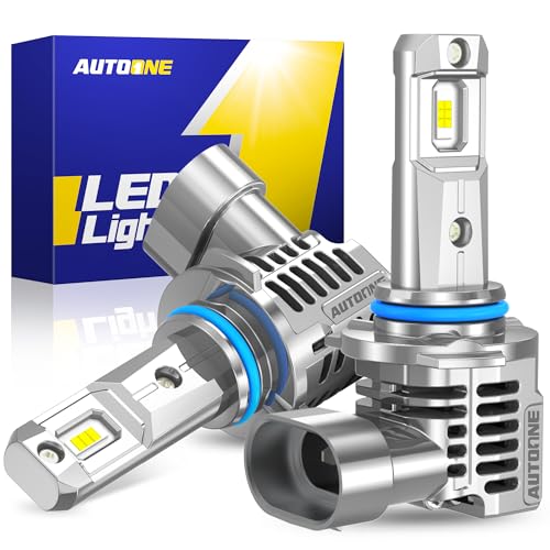 AUTOONE Upgraded 9005 LED Headlight Bulbs, 22000 Lumens 600% Brighter, 6500K Cool White, 35W 9005 Headlight Bulbs, Super Bright HB3 9005 LED Bulb, Easy Installation, Long Lifespan