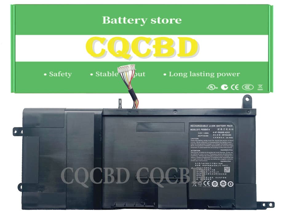 P650BAT-4 6-87-P650S-4U31 Battery for Clevo P650SA P650SE P650RG P650SG P651SA P651SG P655SE P670RA P670SE P670SG P671RA P671RG Sager NP8650 NP8651 NP8652 Hasee Z7 Z7M Z8 P6MBAT-4 (14.8V 60Wh)