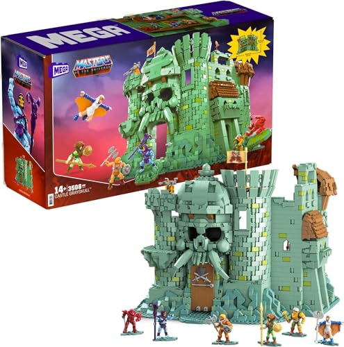 Mega Masters of The Universe Toy Building Set, Motu Castle Grayskull with 3508 Pieces, 6 Micro Action Figures and Accessories, for Collectors