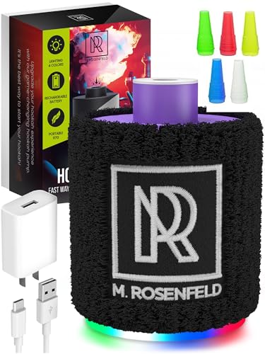 M. ROSENFELD Purple Mini Hookah Pump Hookah Starter with Rechargeable Battery - Electric Hookah Starter Vacuum Kit with Led Light - Mini Portable Charcoal Starter - Shisha Hookah Vacuum Starter Helper